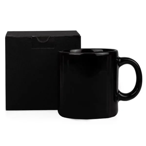 Caneca em cerâmica na cor preta capacidade 270 ml